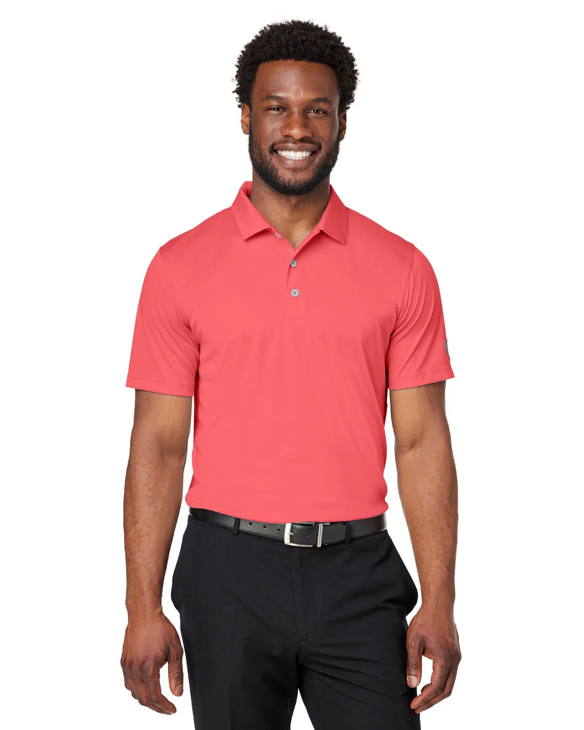 Custom Puma Men's Gamer Golf Polo, Hot Coral