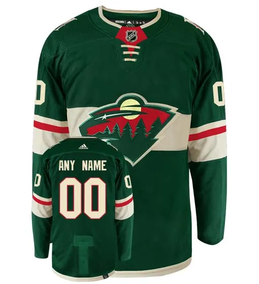 Customizable Minnesota Wild Adidas Primegreen Authentic NHL Hockey Jersey     