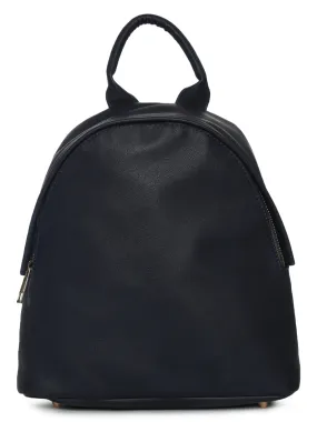 Dark Navy PU Backpack with Metallic Chain