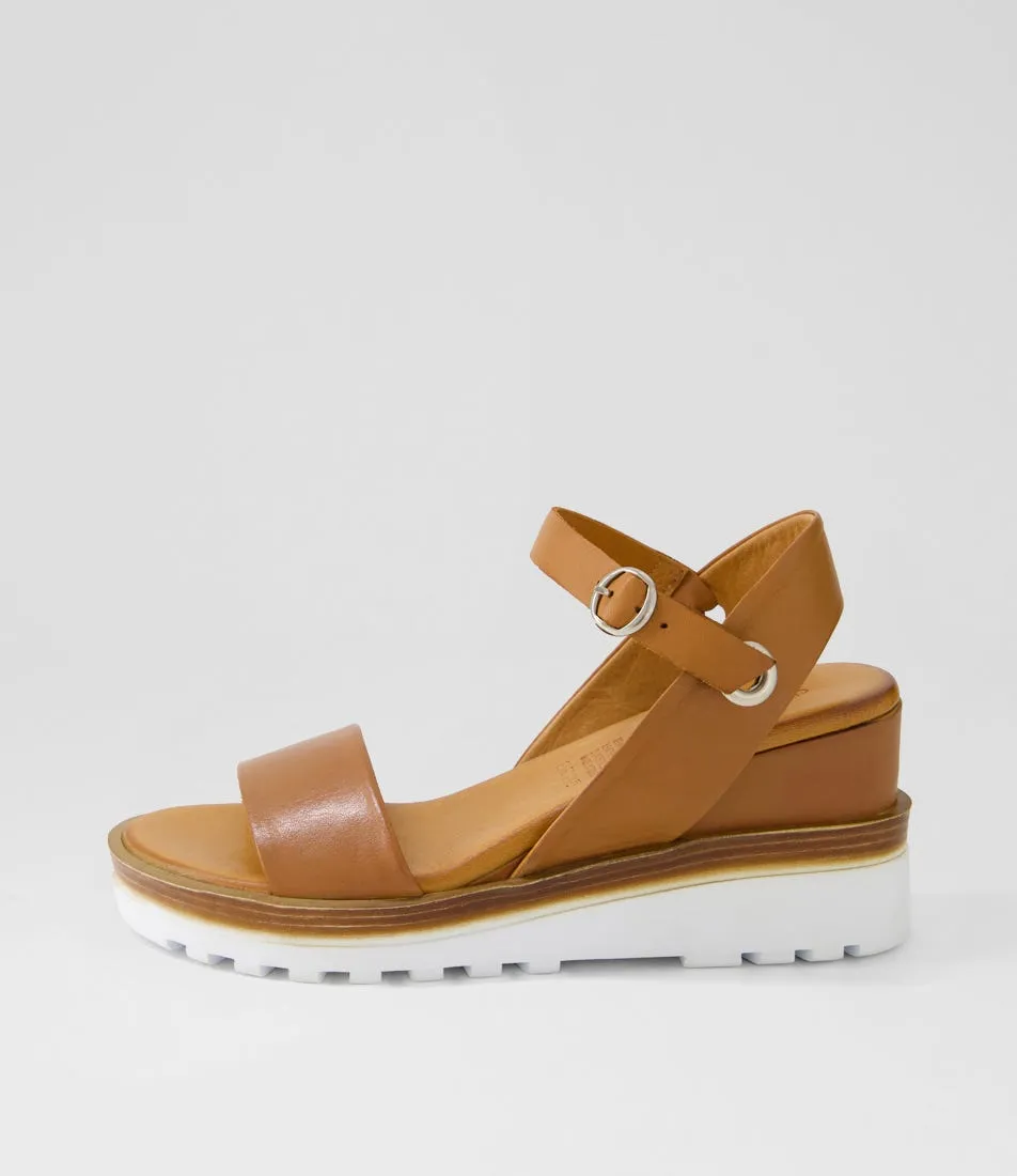 DIANA FERRARI Gardian Tan Leather Sandals