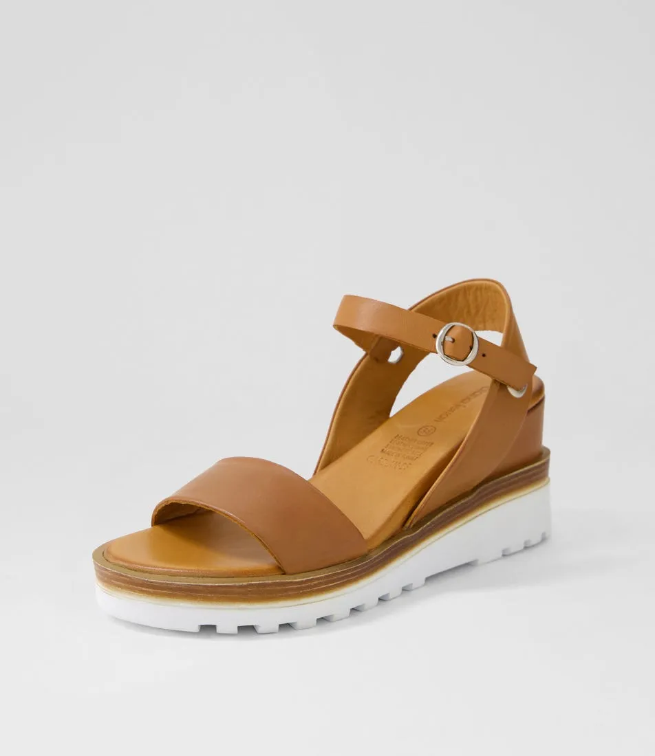 DIANA FERRARI Gardian Tan Leather Sandals