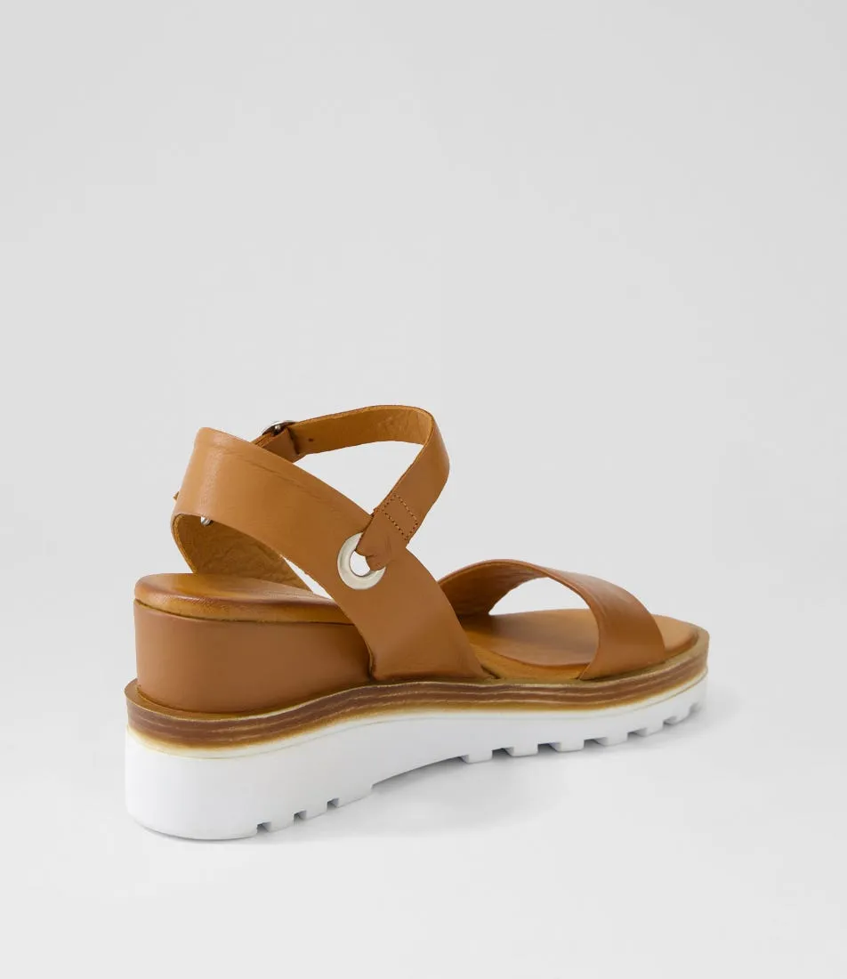 DIANA FERRARI Gardian Tan Leather Sandals