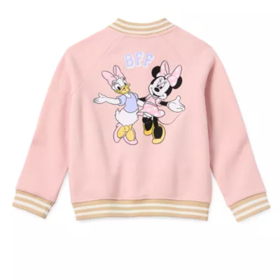 Disney Collection Little & Big Girls Fleece Minnie Mouse Lightweight Varsity Jacket