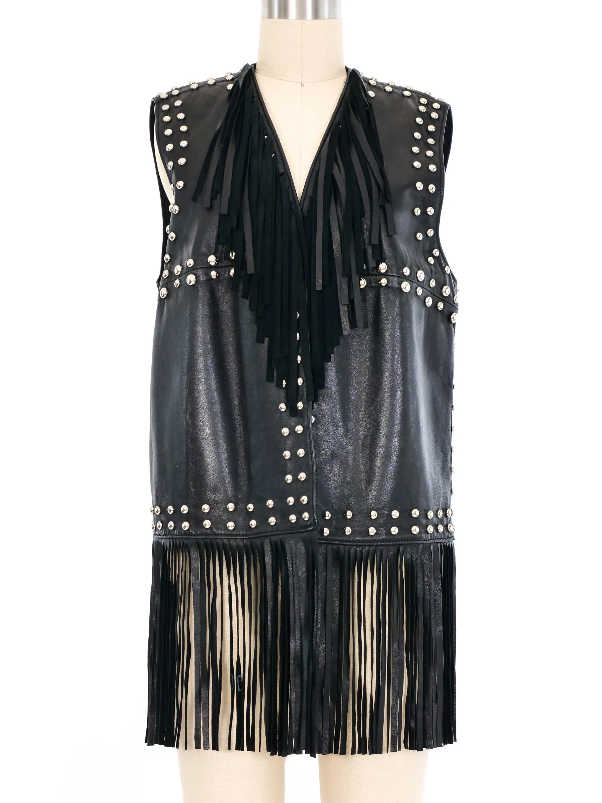 DKNY Studded Fringe Vest