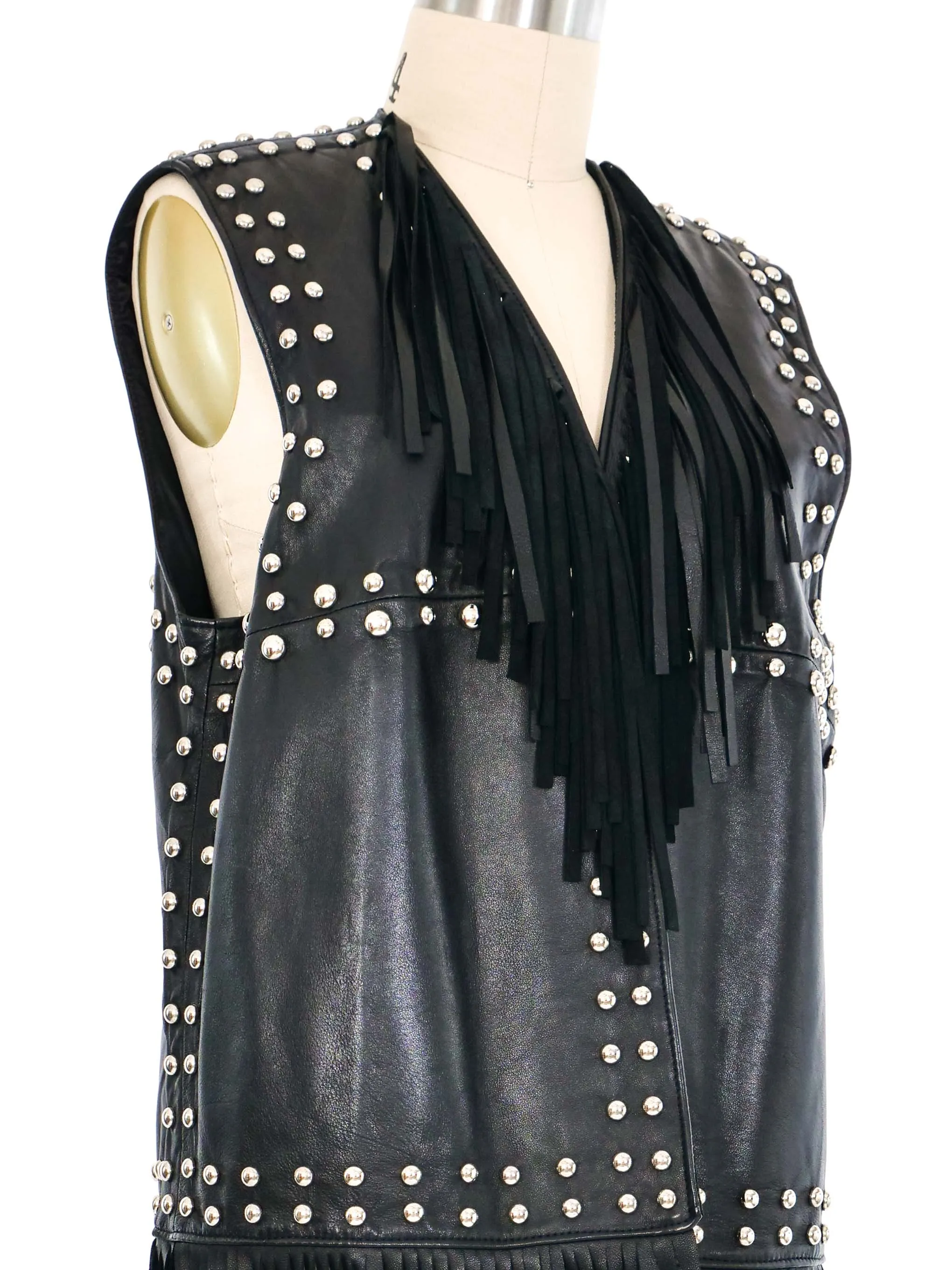 DKNY Studded Fringe Vest