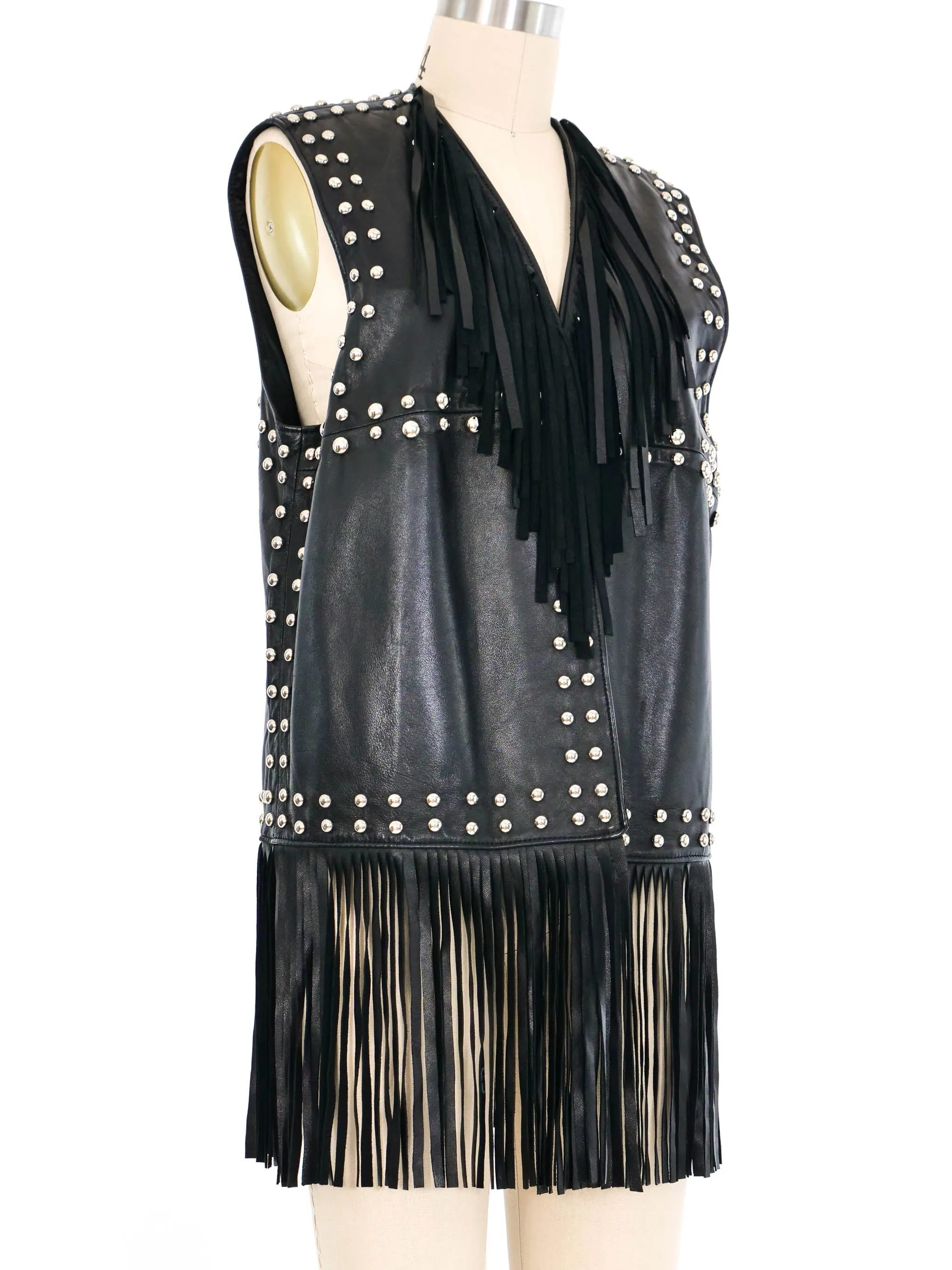 DKNY Studded Fringe Vest