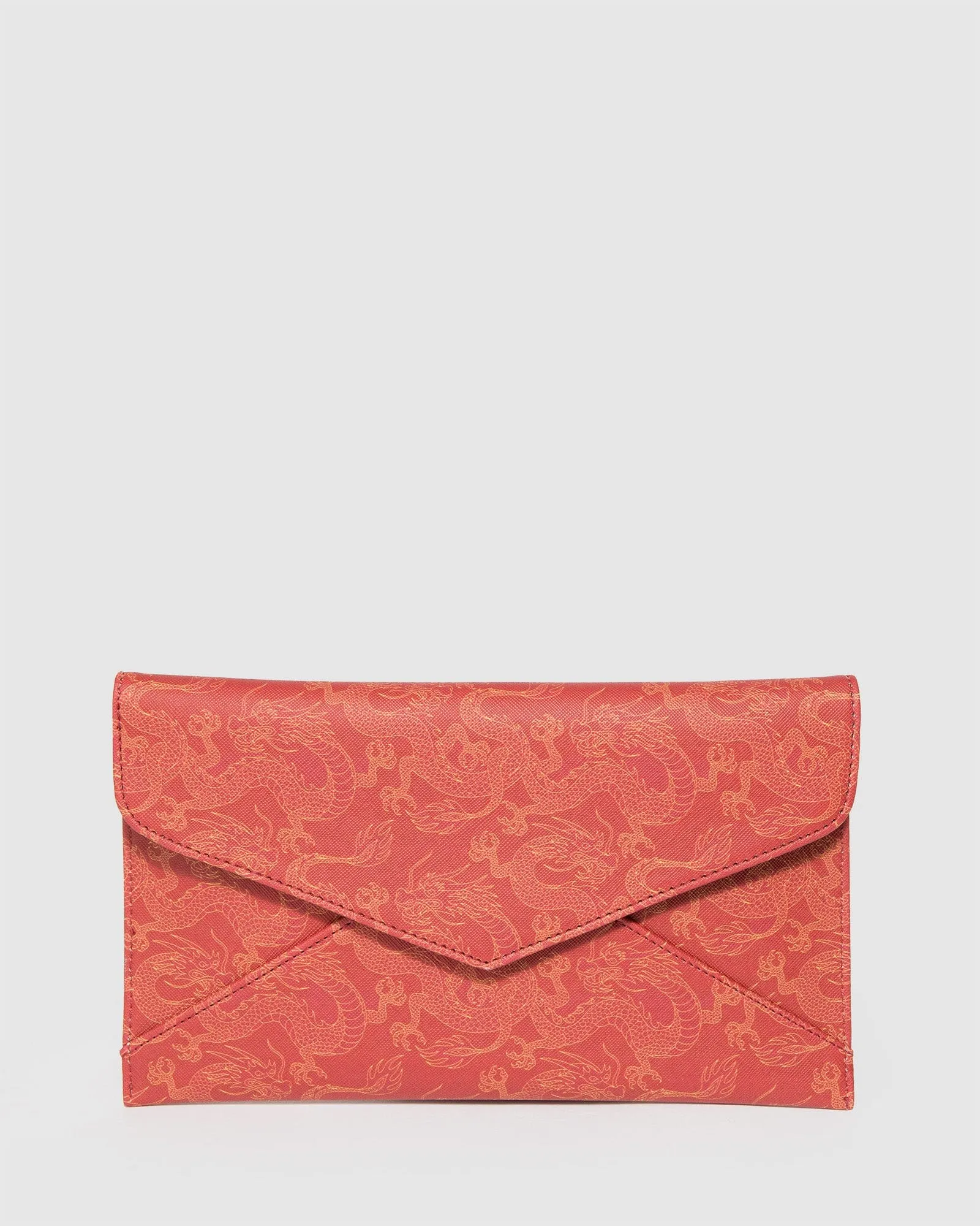 Dragon Print Kelly Envelope Clutch Bag