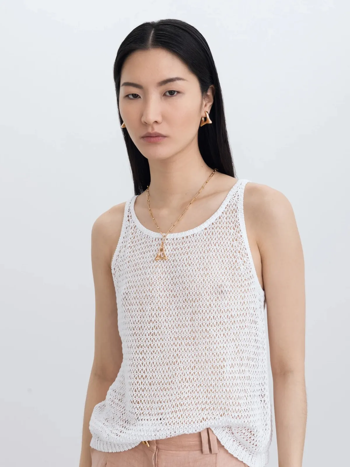 Dreyfuss Knitted Tank - White