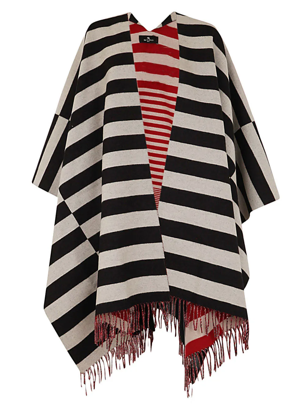 Etro Tassel Detailed Striped Poncho