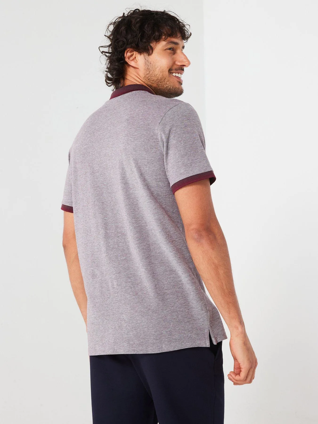 Everyday Tipped Pique Polo - Burgundy