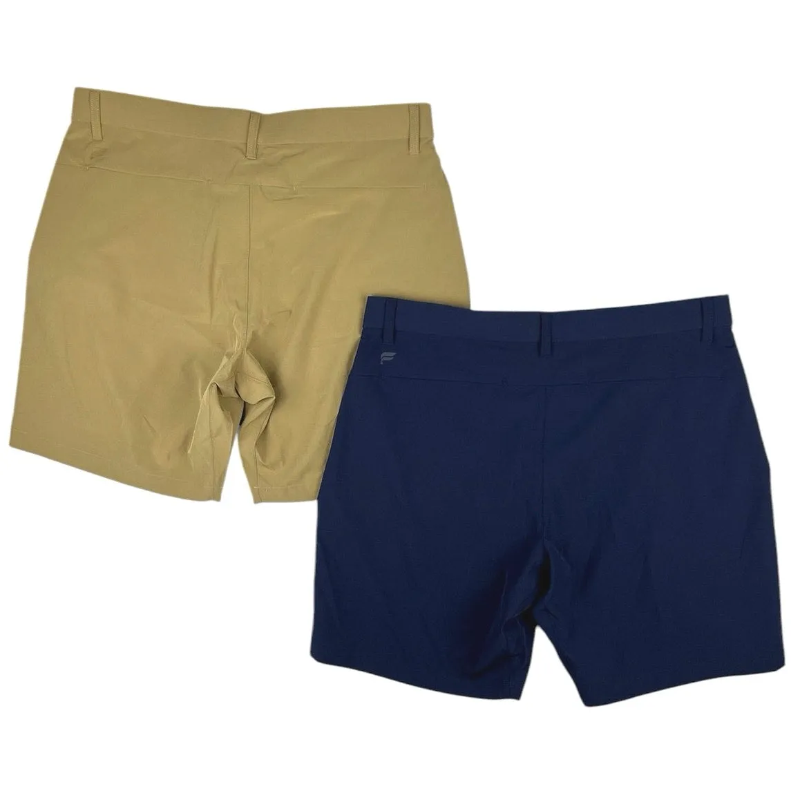 Fabletics Men's Beige & Blue 2 Piece Stretch Casual Golf Walk Shorts Lot Size 34