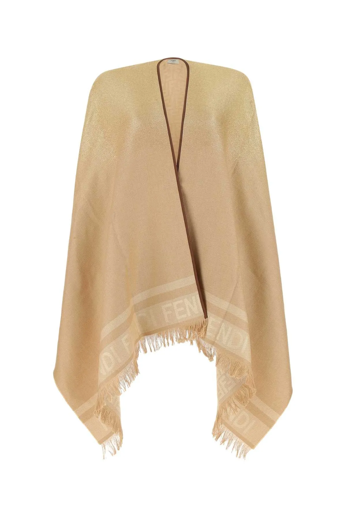 Fendi FF Motif Fringed Poncho