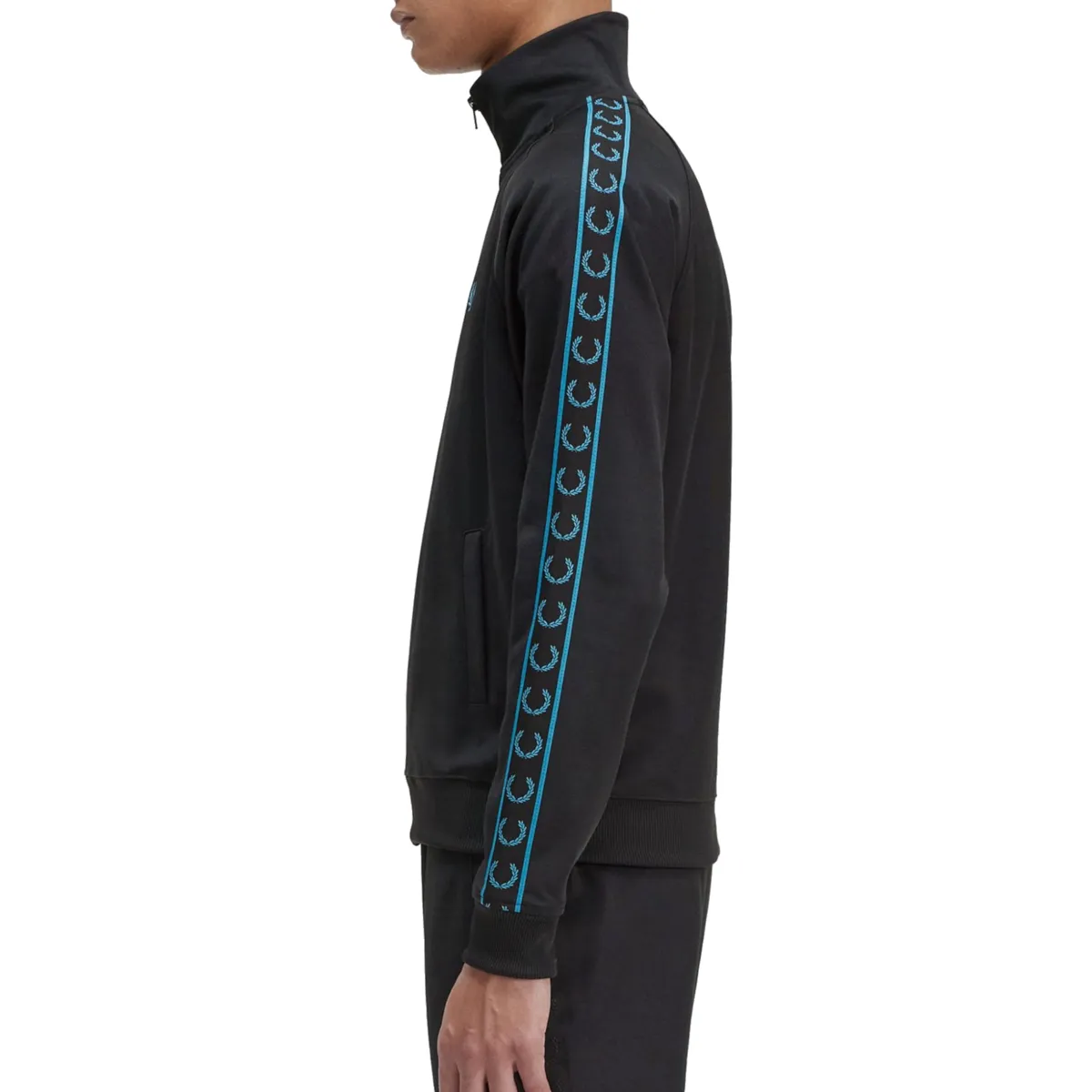 Fred Perry - Contrast Tape Track Jacket - Black/ Cyber Blue