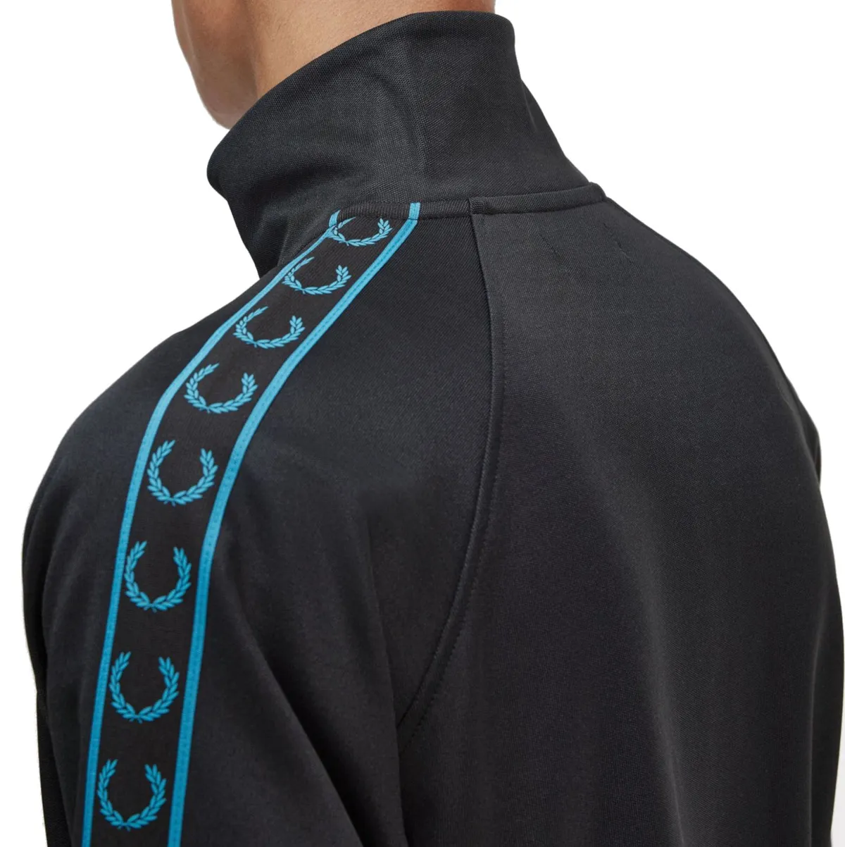 Fred Perry - Contrast Tape Track Jacket - Black/ Cyber Blue