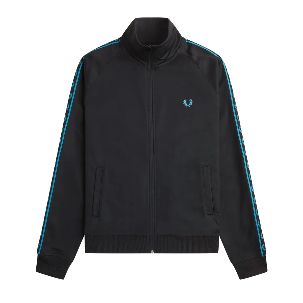 Fred Perry - Contrast Tape Track Jacket - Black/ Cyber Blue