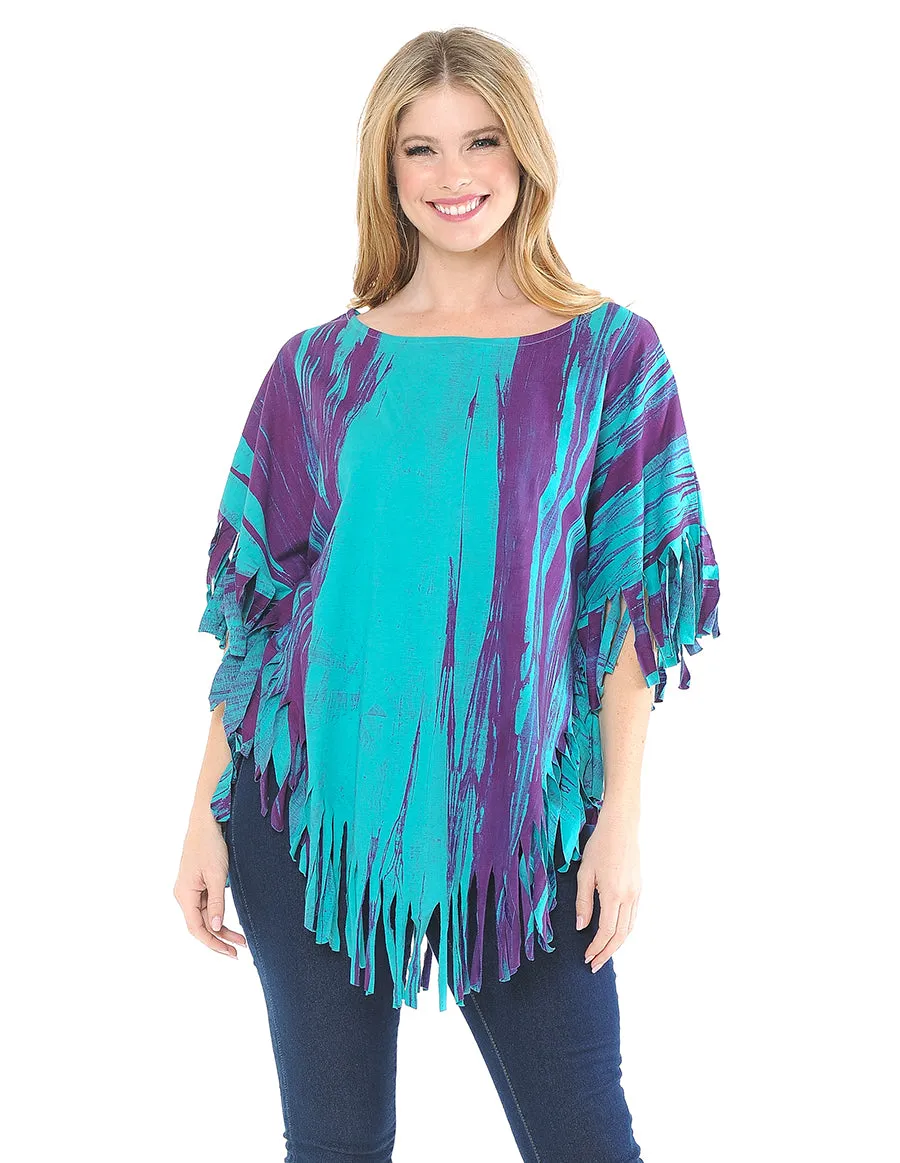 Fringed Cotton Poncho