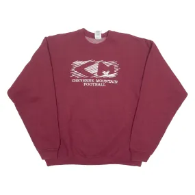 FRUIT OF THE LOOM Mountain Football Mens Sweatshirt Maroon Crew Neck XL