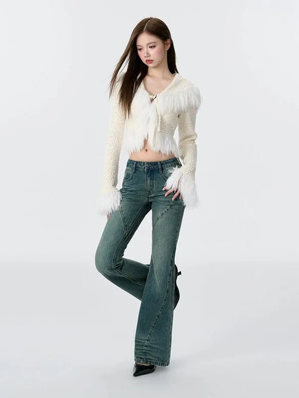 Fur Stitch Knitted Texture Short Cardigan