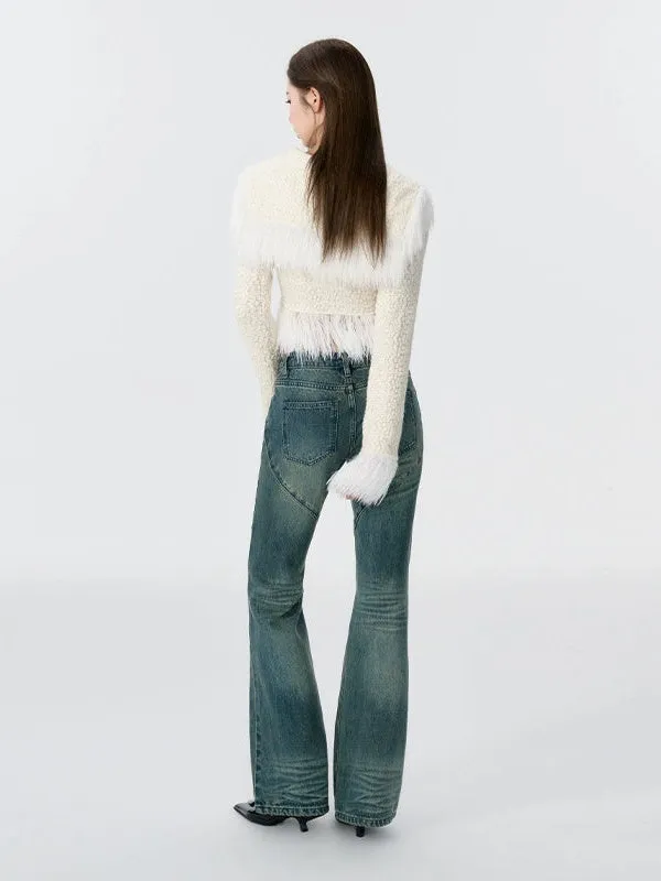 Fur Stitch Knitted Texture Short Cardigan