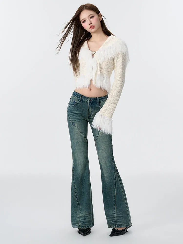 Fur Stitch Knitted Texture Short Cardigan