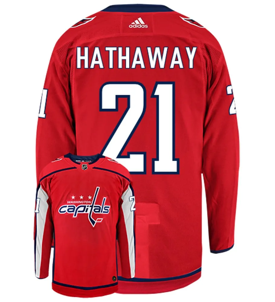 Garnet Hathaway Washington Capitals Adidas Authentic Home NHL Hockey Jersey     