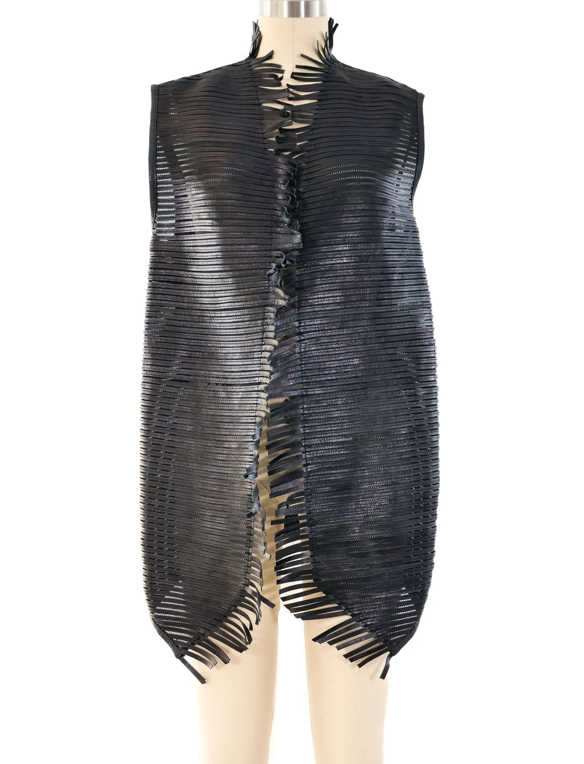 Gianfranco Ferre Fringed Leather Vest