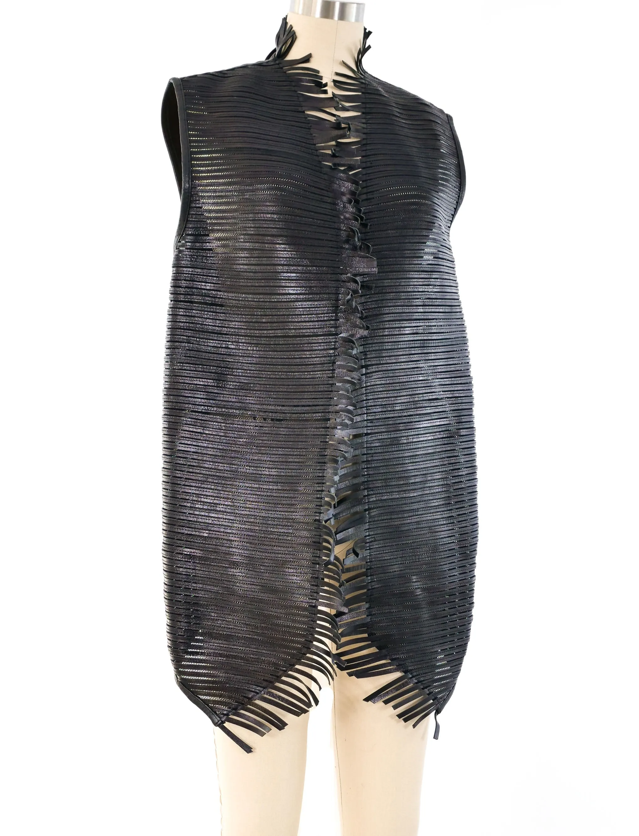 Gianfranco Ferre Fringed Leather Vest