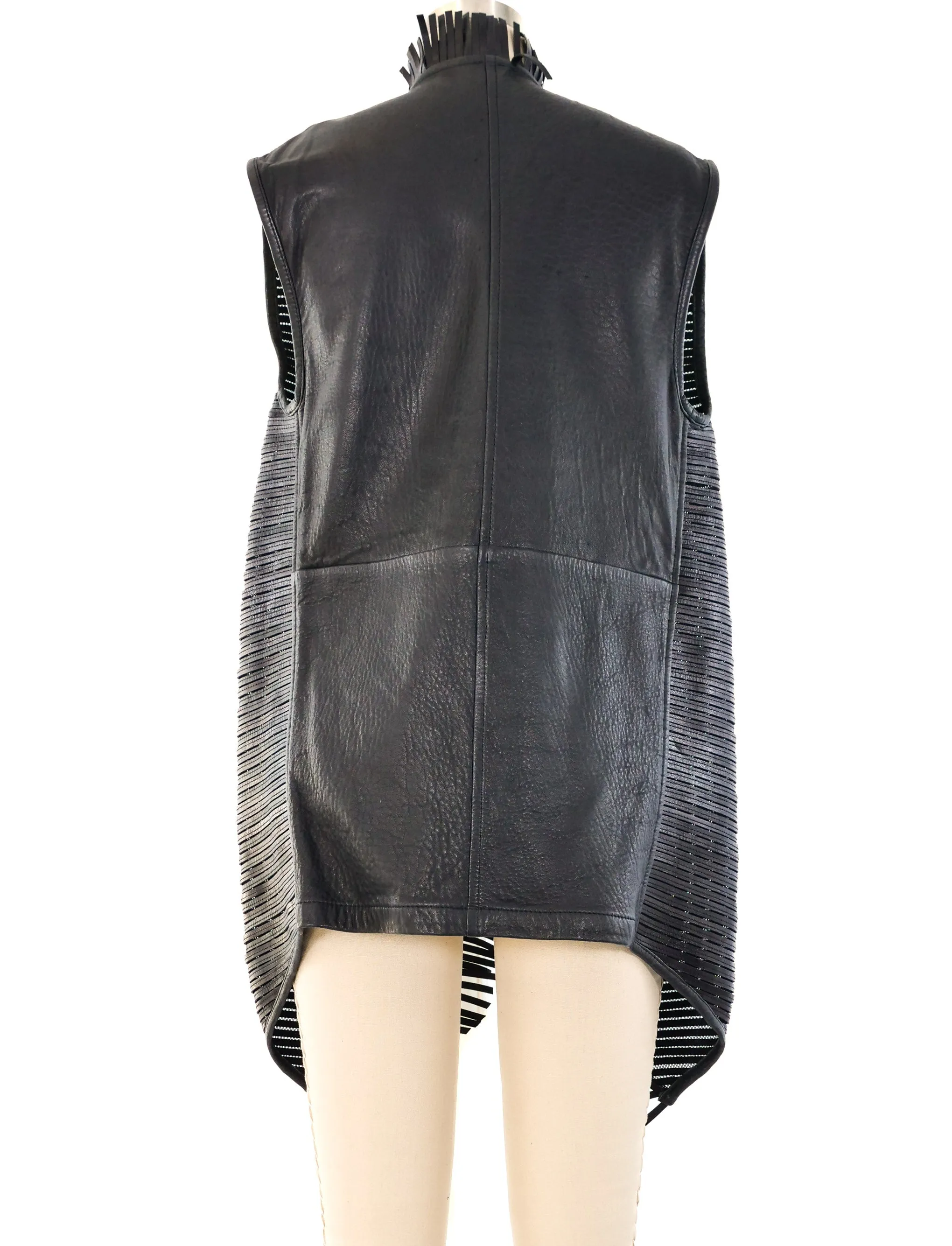 Gianfranco Ferre Fringed Leather Vest