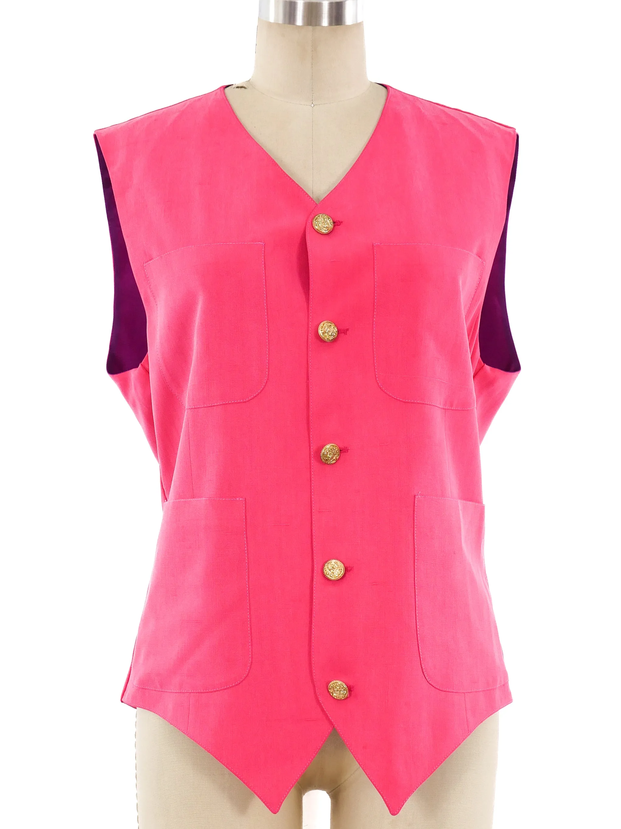 Gianni Versace Fuchsia Silk Vest