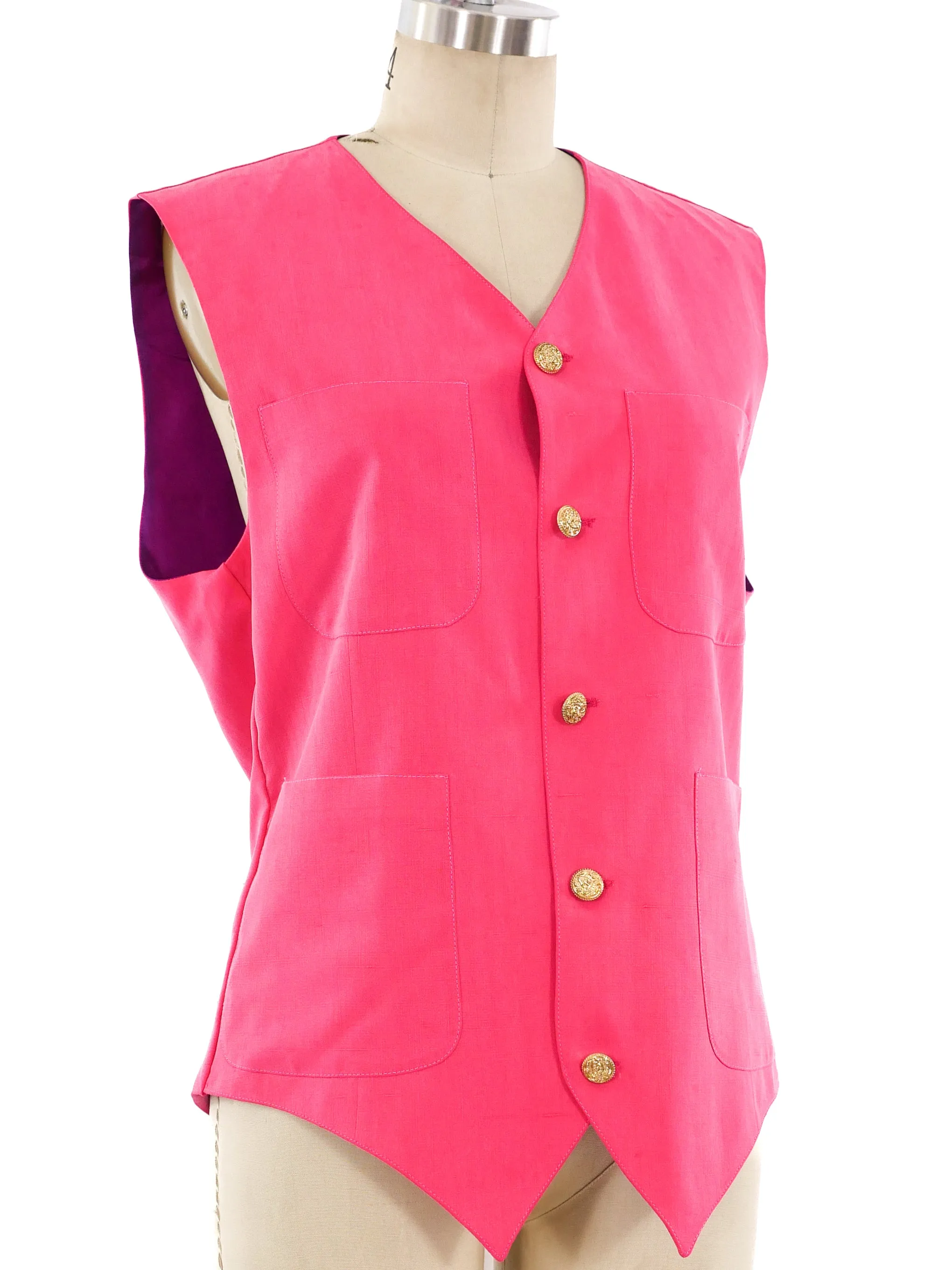 Gianni Versace Fuchsia Silk Vest