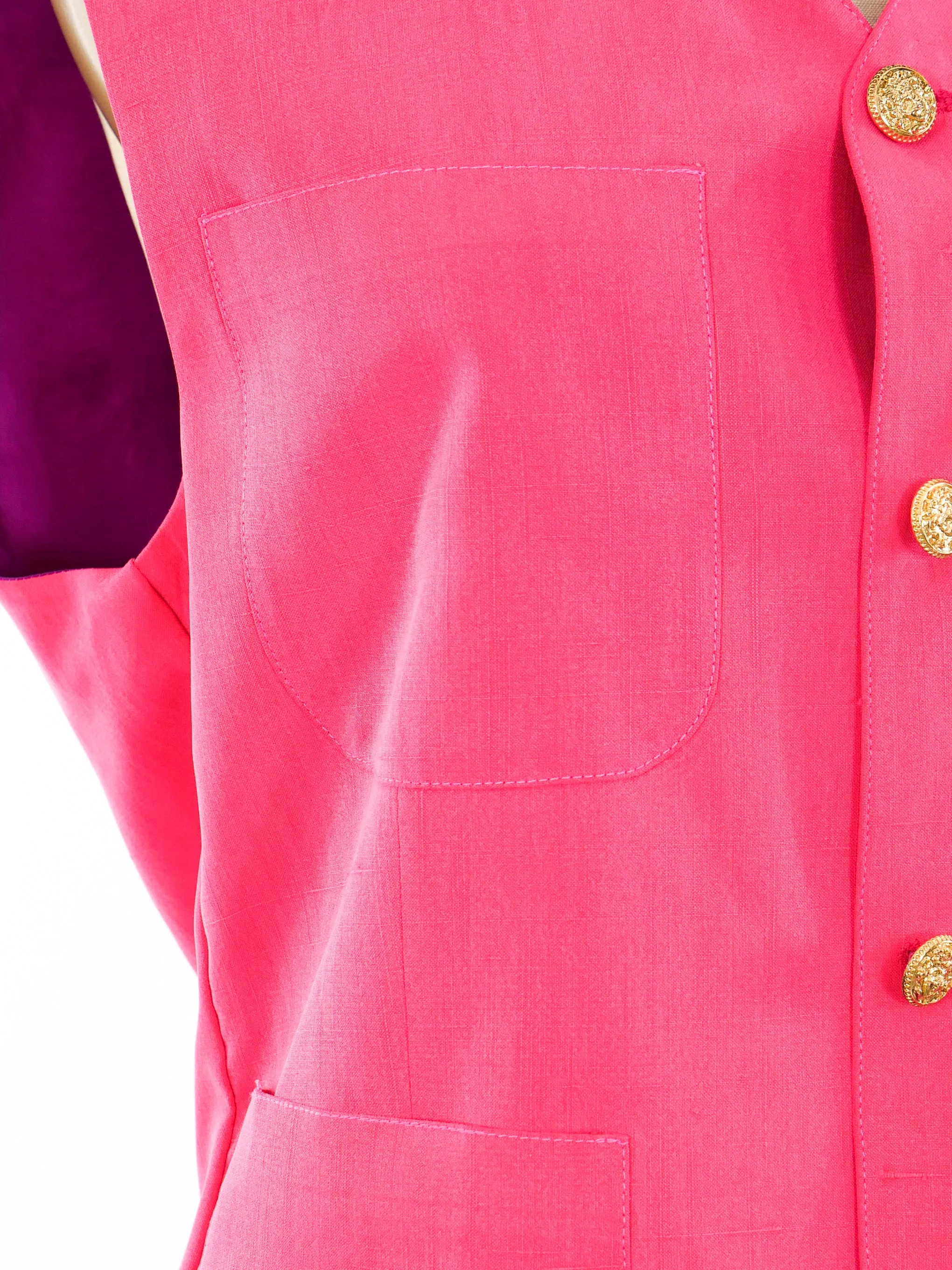 Gianni Versace Fuchsia Silk Vest