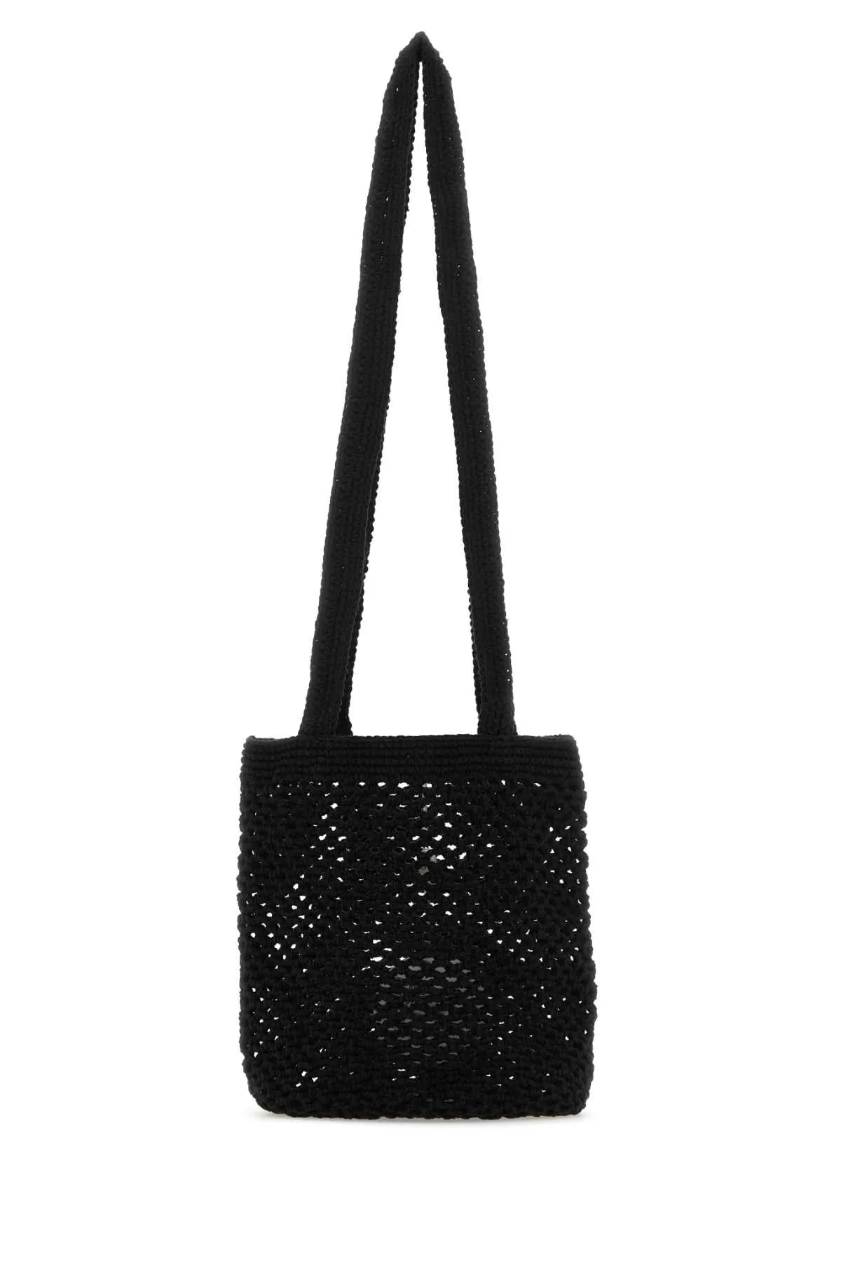 Gimaguas Black Crochet Fisherman Shoulder Bag