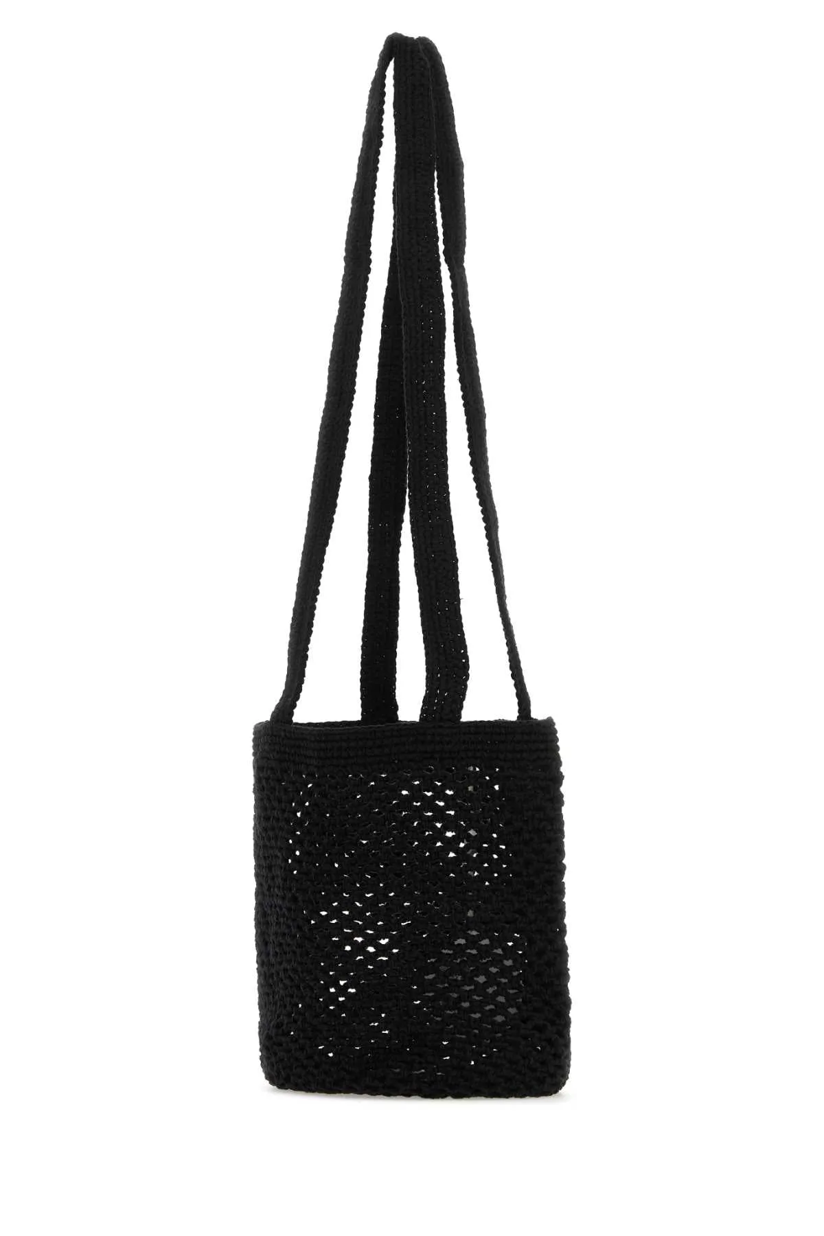 Gimaguas Black Crochet Fisherman Shoulder Bag