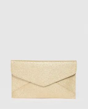 Gold Kelly Envelope Clutch Bag