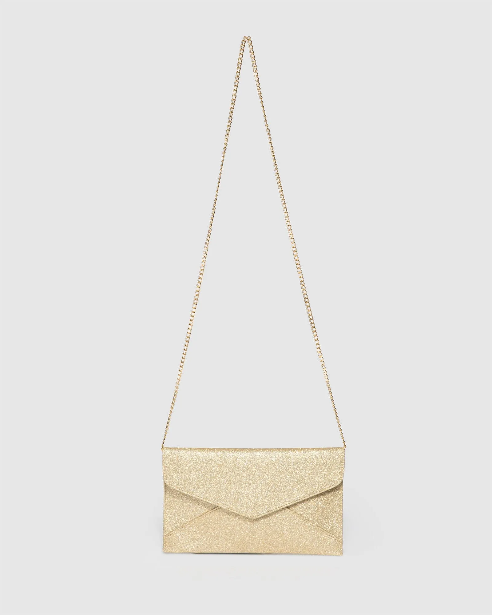 Gold Kelly Envelope Clutch Bag