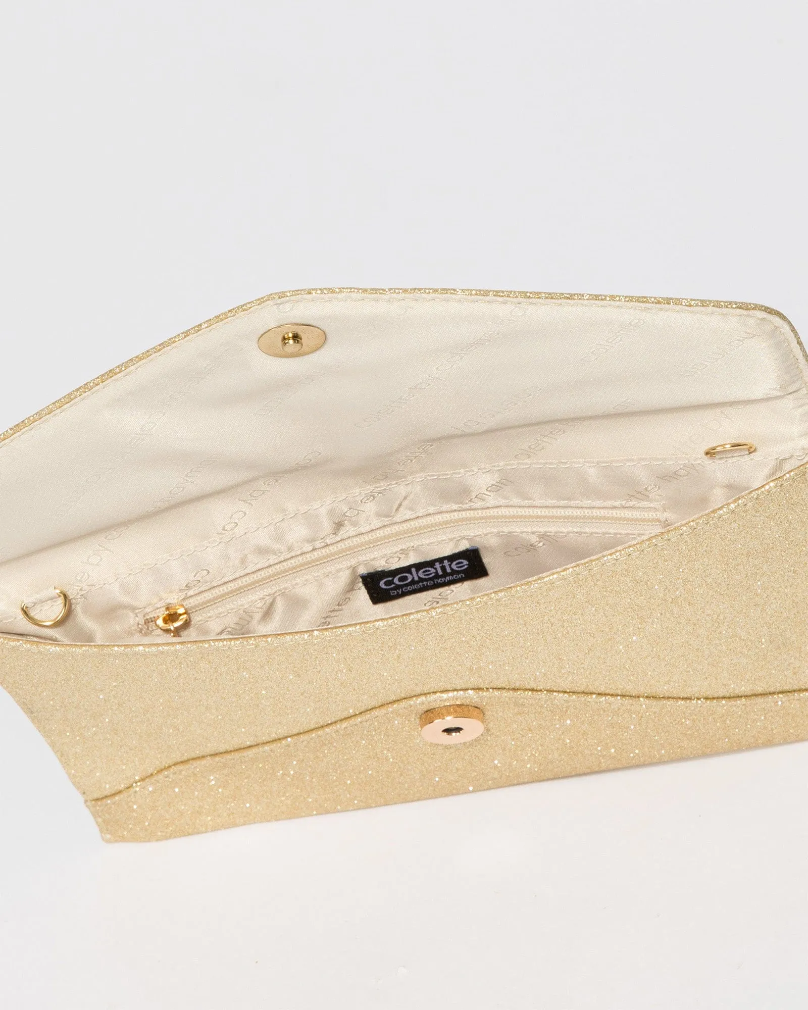 Gold Kelly Envelope Clutch Bag