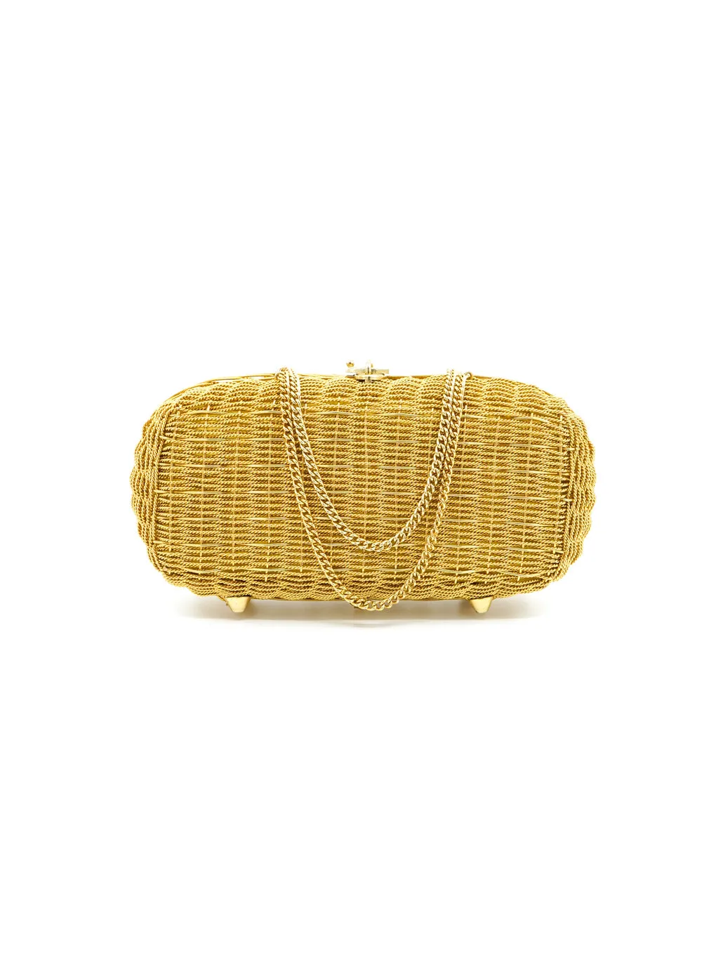 Gold Woven Chainlink Clutch