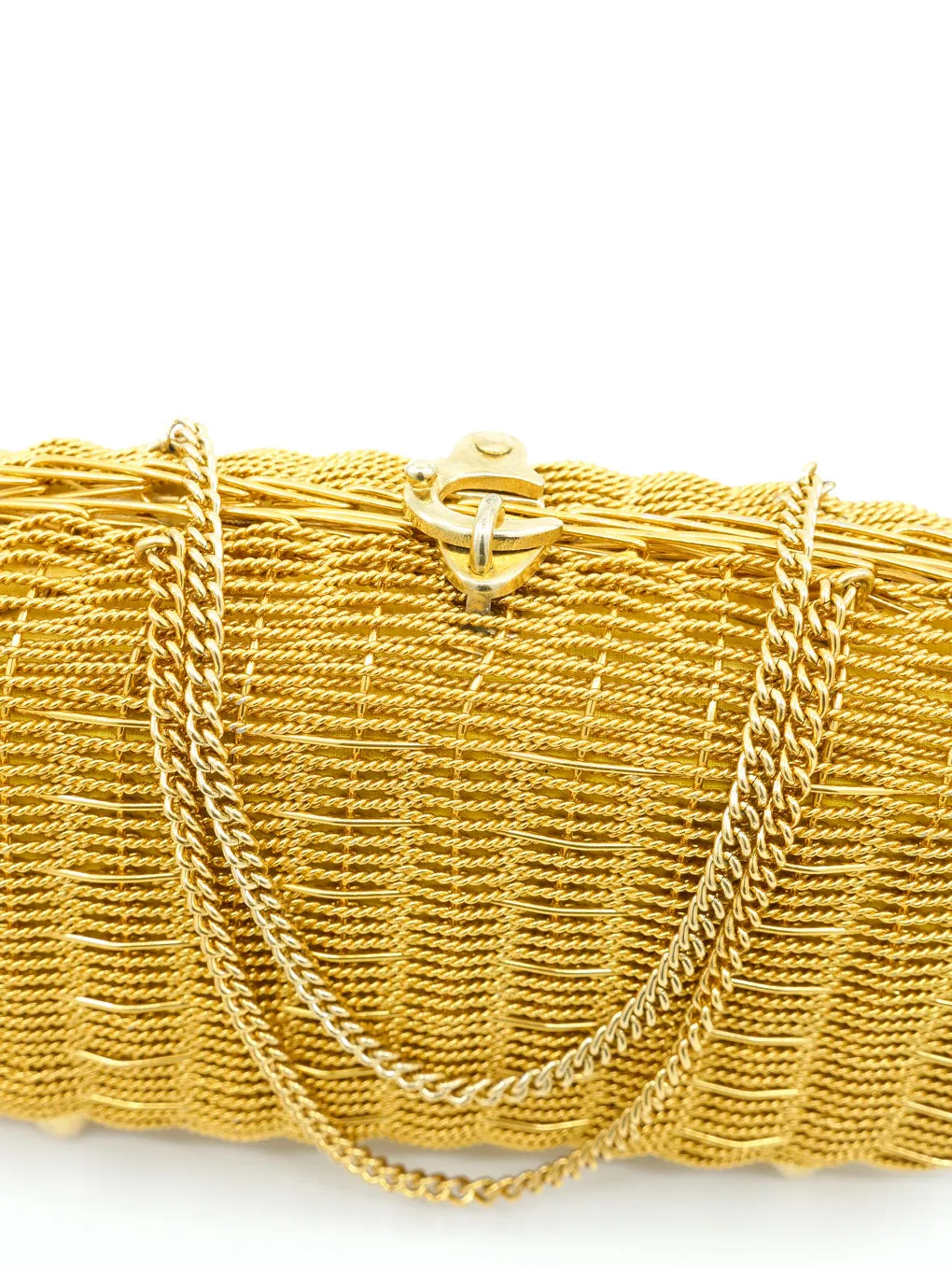 Gold Woven Chainlink Clutch