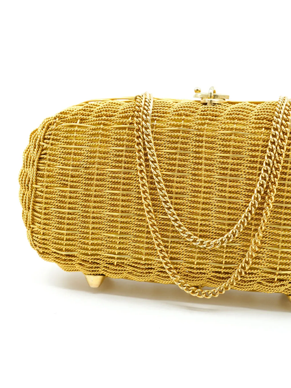 Gold Woven Chainlink Clutch