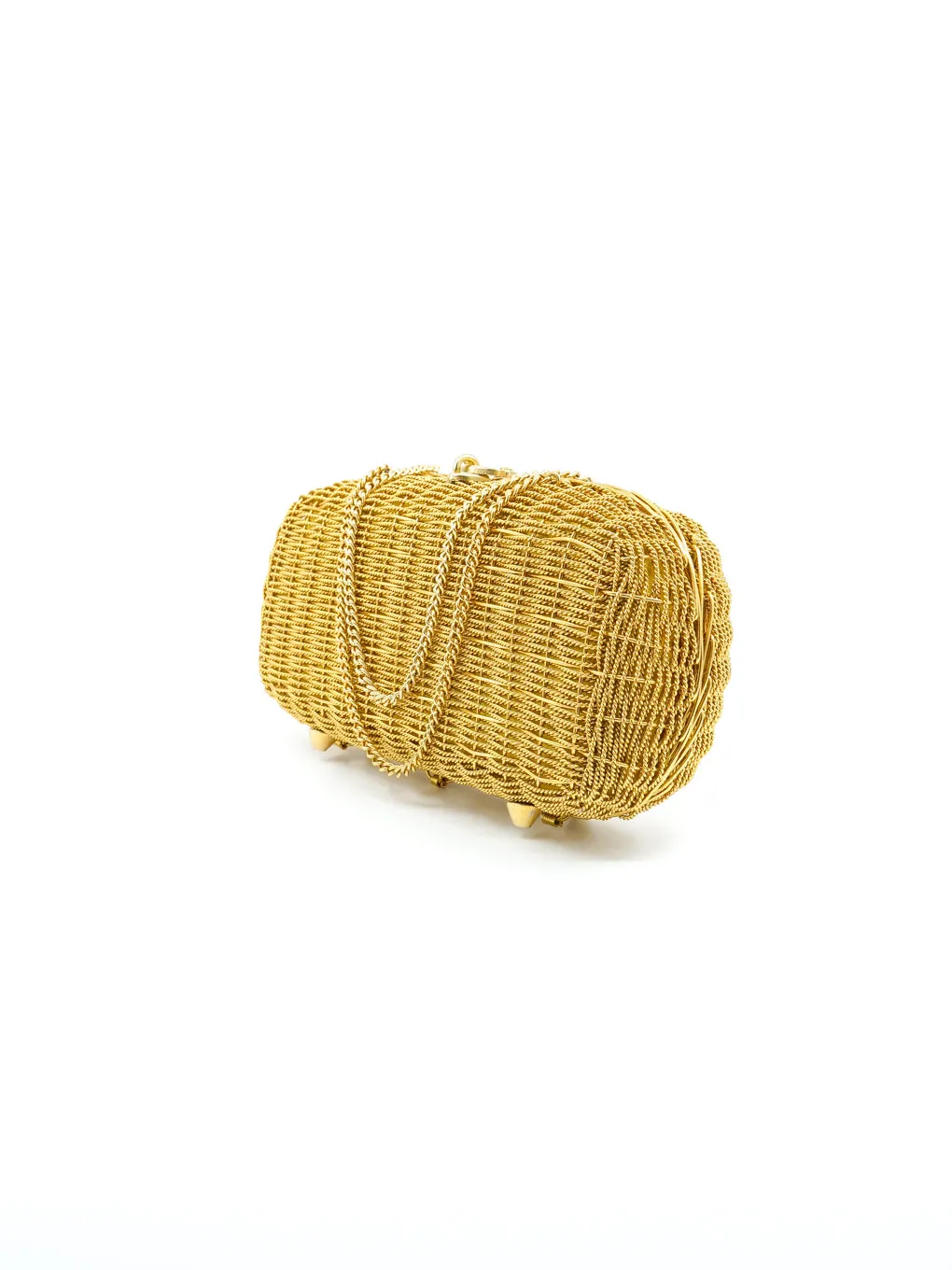 Gold Woven Chainlink Clutch