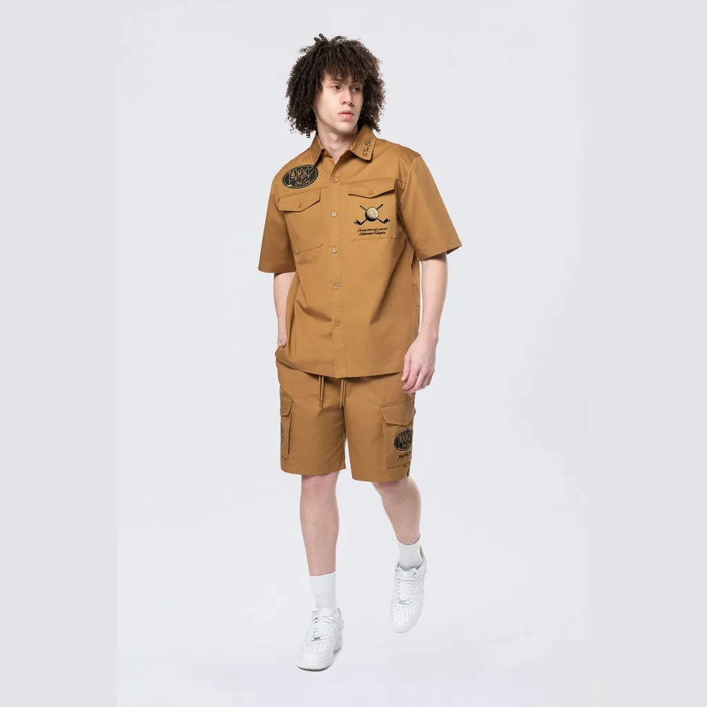 Golf Club Woven Cargo Twill Lounge Shorts - Timber