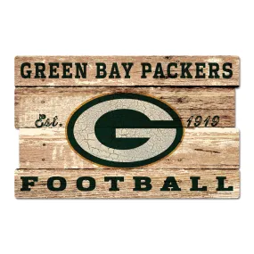 Green Bay Packers Football 19x30 Plank Sign