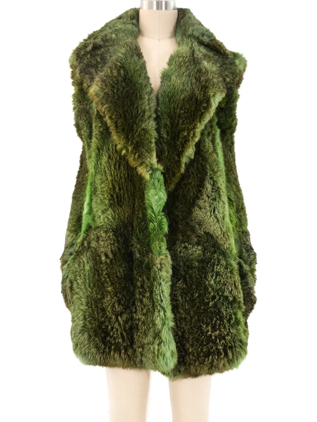 Green Fox Fur Vest