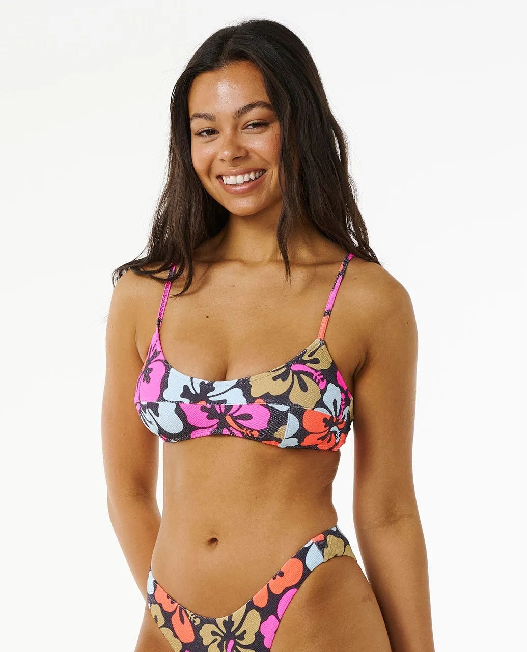 Hibiscus Heat Crop Bikini Top