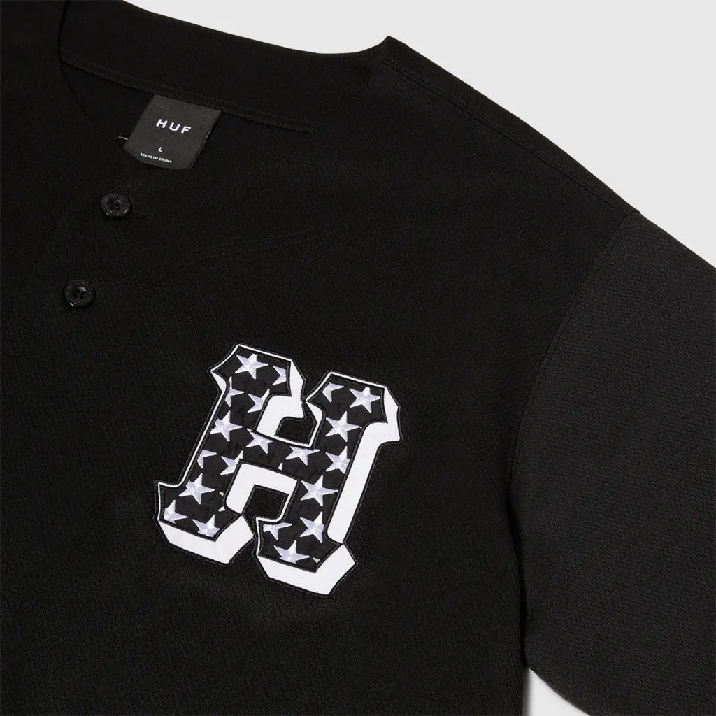 HUF H-Star Baseball Shirt - Black