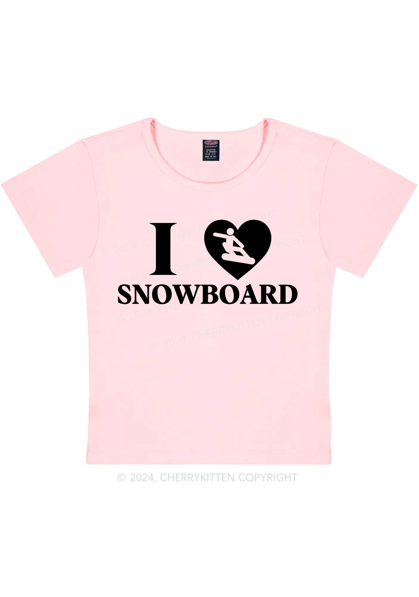 I Love Snowboard Y2K Baby Tee Cherrykitten