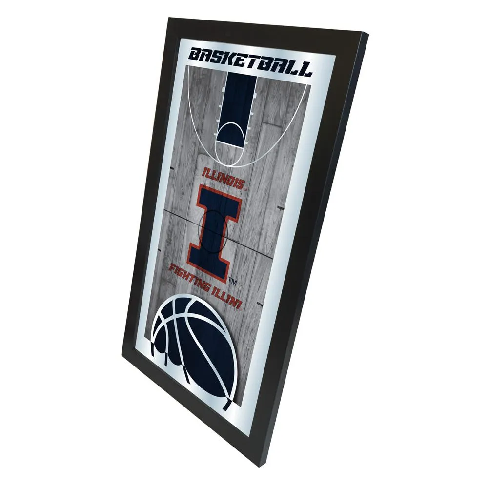 Illinois Fighting Illini HBS Basketball Framed Hang Glass Wall Mirror (26x15)