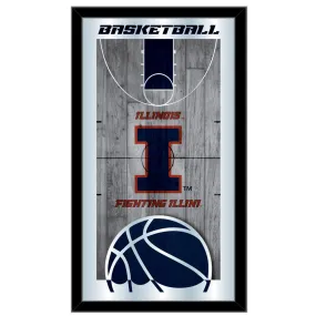 Illinois Fighting Illini HBS Basketball Framed Hang Glass Wall Mirror (26x15)