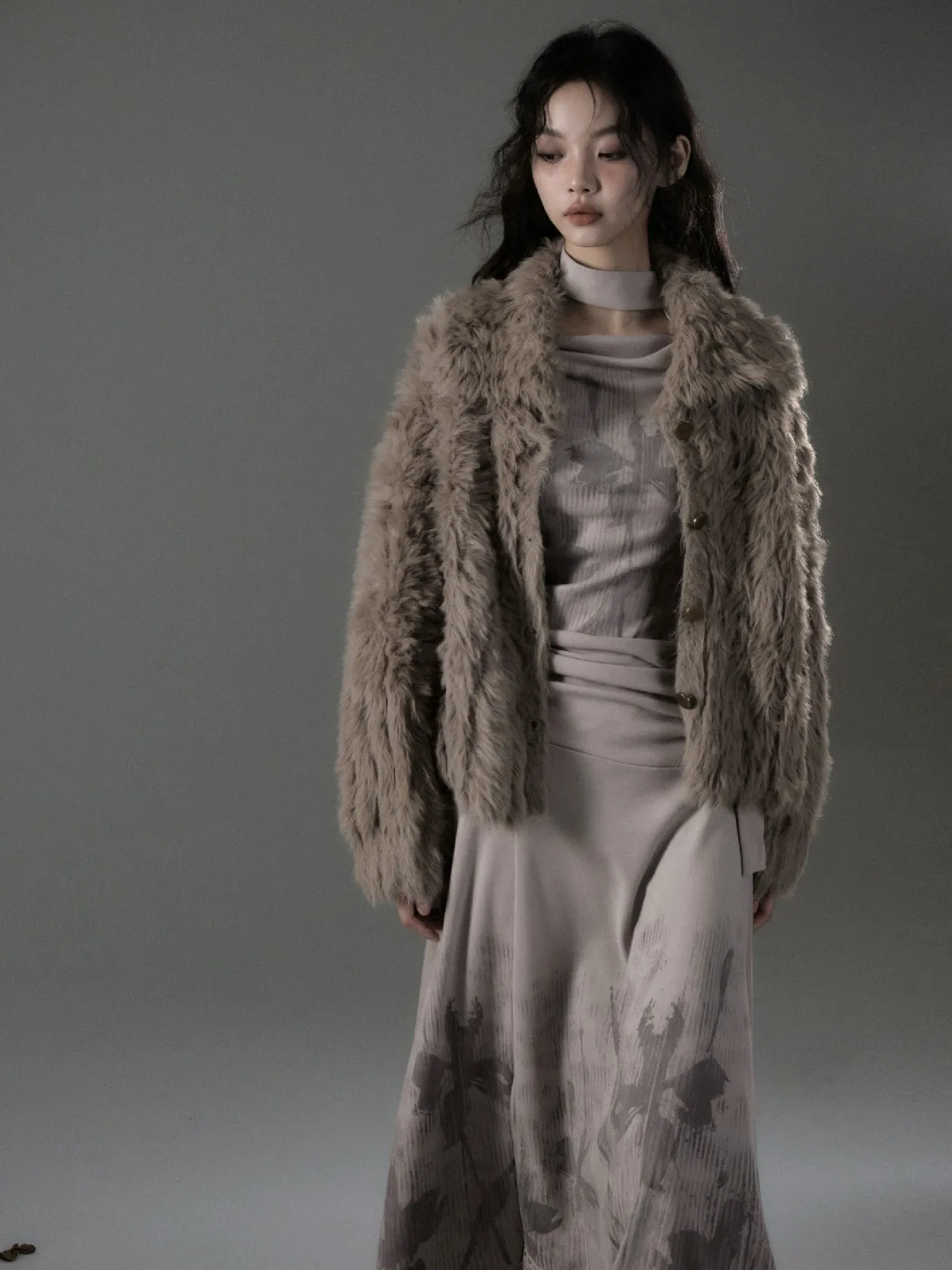 Imitation Mink Cardigan Jacket