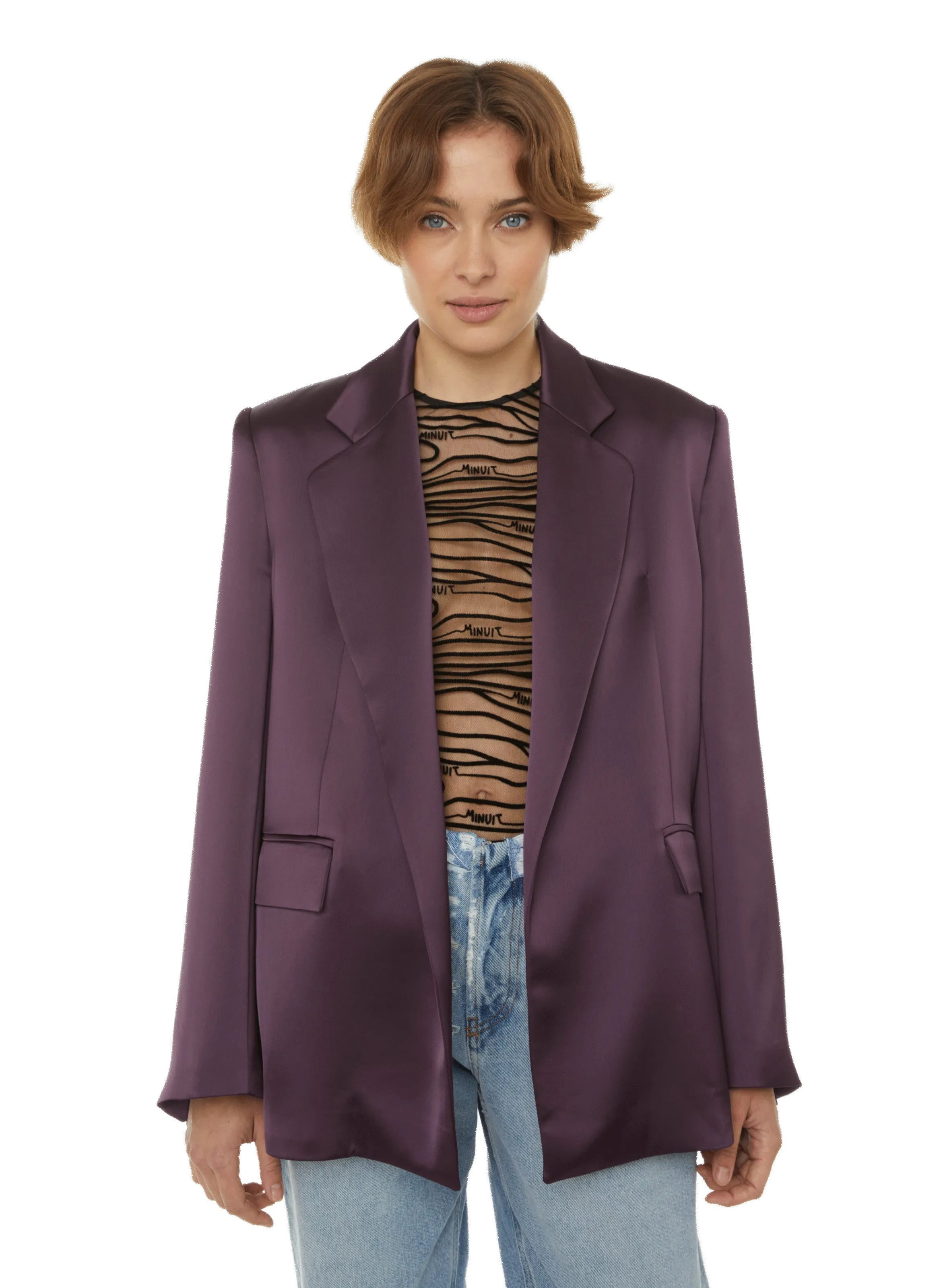 In the mood for love  Lycia satin jacket - Purple